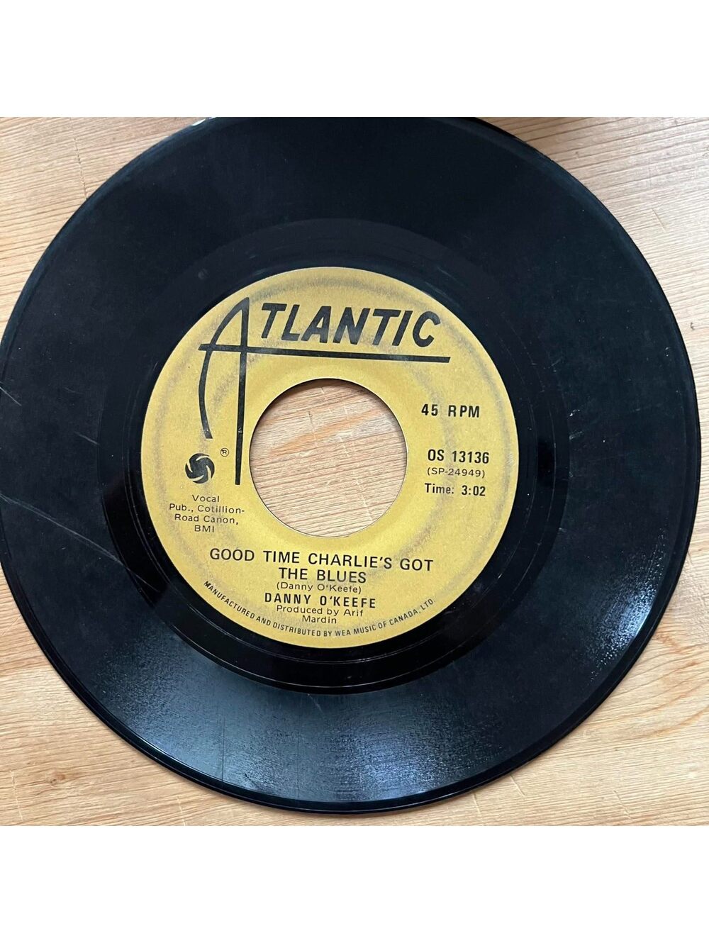 Danny O'Keefe/Johnathan Edwards -Good Time Charlie's got the Blues 45rpm VG+ R13